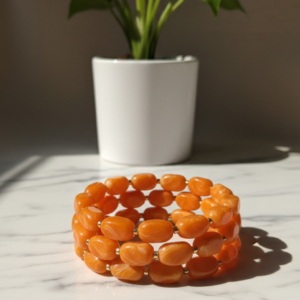 Orange Rubble Beaded Bracelet